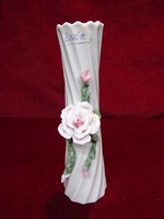 Hand-painted vase with a rose pattern, 18.5 cm high. He has!