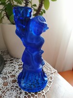 Kék üveg puttó bőségszaruval
