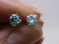 Szép valódi 0,72ct kék Moissanite gyémánt ezüst fülbevaló
