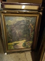 Tátra, nívós festmény, egy cseh hegyi kegyhelyről, 40x50+keret környékén