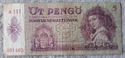 5 Pengő 1939 bankjegy