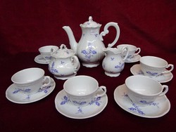 Zilina porcelain coffee set, 6 persons, with blue pattern, very rare piece. He has!