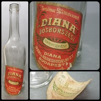 "Erényi diana sósborszesz franzbranntwein" színtelen, címkés közepes sósborszeszes üveg 21 cm (962)