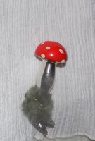 Antik csipeszes üveg karácsonyfadísz gomba 8 cm (3)