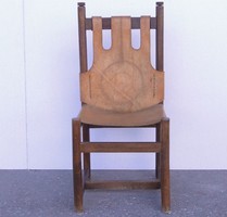 0C885 Retro vastag bőrrel bevont támlás szék
