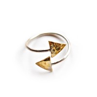 Dekoratív absztrakt aranyozott ezüst gyűrű, két méretben is