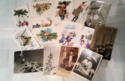 15 db RETRO régi posta tiszta karácsonyi képeslap