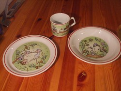 Eladó Vizipók csodapók Zsolnay porcelán bögre + lapos és mély tányér