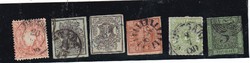 8 darab ónémet bélyeg az 1850-es évekből