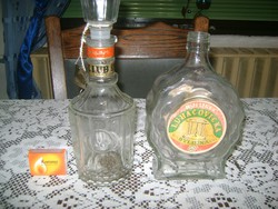 Retro italos üveg, dísz üveg - két darab együtt