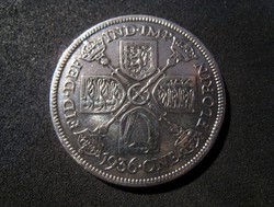 Egyesült Királyság, 1 Florin 1936 0,500/1000 ezüst érme VF