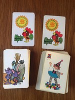 2 Pakli Retro,vintage játékkártya , gyerek kártya magyar  - Állami Biztosító - Pityi Palkó Minerva