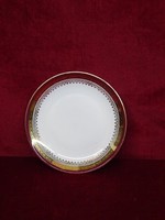 H & c Czechoslovakian porcelain antique cake plate with burgundy / gold border. He has!