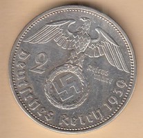 Ezüst  2 Márka Birodalmi 1939