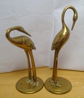 Darvak, páros bronz kisplasztika, összetartozó a násztáncukat járó madarak.