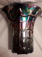Iridescent hollow glass artist vase is flawless