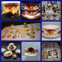 Rare! Royal albert english12 pers.Comp. Tableware with soup cups + 12 eyes. Tea / coffee / cookies