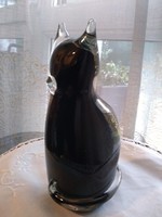 Leonardo fekete üveg kristály cica