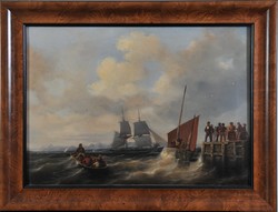 Karl Eduard Detloff (1804-1857): Kikötői jelenet