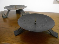 Gyertyatartó asztali kovácsoltvas fekete 2 db