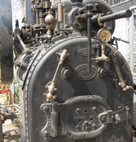Hofherr steam engine locomotive veteran steam tractor advertising company board loft machine industrial machinery