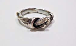Kézműves csavart női ezüst gyűrű 57-es méret