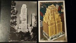 Két New York - i szálloda képeslapja 1958-ban Londonban feladva