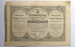 Nyeremény-jegy 1901-ből