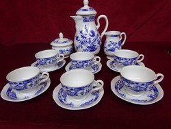 Pastorale German porcelain six-person coffee set with onion pattern. He has!