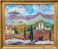 Molnár C Pál festmény: Itáliai táj