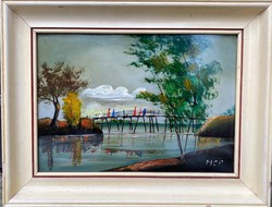 Molnár C Pál festmény: Átkelés az Comói -tónál