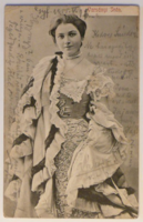 Képeslap 1905-ből (p.b.): Varsányi Irén színésznő; B. A. (Bp.) kiadása