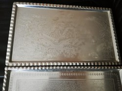 3 db retro aluminium tálca