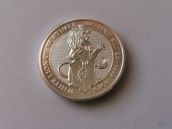 2020 Britt Fehér oroszlán ezüst 62,2 gramm 0,999 Gyönyörű érme