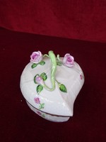 Herend porcelain bonbonier with rose on top. Length 12 cm, height 9 cm. He has!