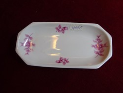 Hollóház porcelain centerpiece with pink flower pattern, size 17.3 x 8.3 cm. He has!