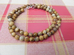 Original picture jasper necklace, string of pearls!