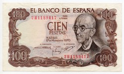 Spanyolország 100 Peseta, 1970, szép