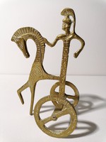 Art deco stílusú réz lovas szobor görög harcos (272)