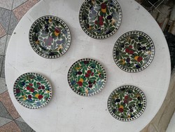 Villeroy & Boch 6 db.régi majolika tányér reggeliző vagy desszer, sütemény Cseresznye,levél.tes