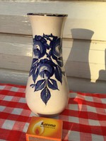 Hollóházi Szakmáry kézzel festett antik váza - virágos 