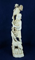 KÁPRÁZATOS, ANTIK ELEFÁNTCSONT SZOBOR, OKIMONO, JAPÁN, CA 1860!!! KÁPRÁZATOS, ANTIK ELEFÁNTCSONT SZOBOR, OKIMONO, JAPÁN, CA 1860!!!