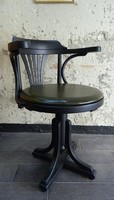Antik debreceni thonet bőr íróasztal szék / forgószék