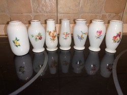 7 db. mini váza, Hollóházi porcelán, 5 cm. GYŰJTŐI olcsóbb