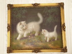 Boleradszky Benő Fehér cicás festménye