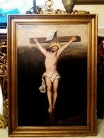 Large antique holy image - Jesus on the cross