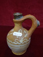 Ceramic rattle jug with folk decoration, 14 cm high. He has!