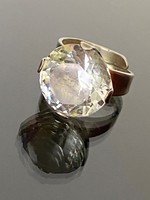 Lenyűgöző ezüst gyűrű nagy fehér Topáz kővel