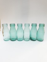6 db joghurtos kefires üveg - román kommunista visszváltható zöld tejesüveg