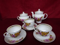 Russian tea set for three people, eight pieces, with gold border. He has!
